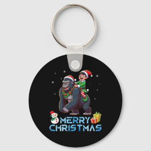 Chaveiro Elf Riding Gorilla Snowman Presente Feliz Natal