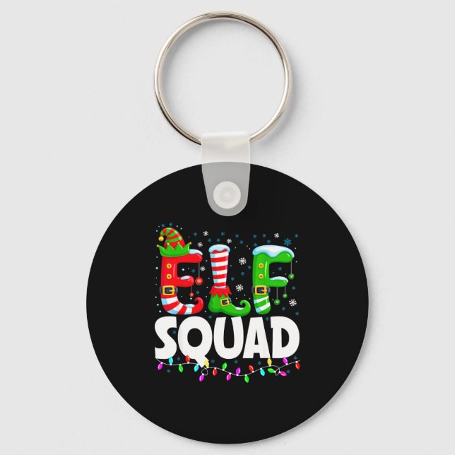 Chaveiro Elf Squad Christmas Family Matching Xmas Pajamas  (Frente)