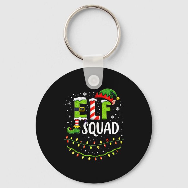 Chaveiro Elf Squad Christmas Lights Matching Holiday Crew  (Frente)