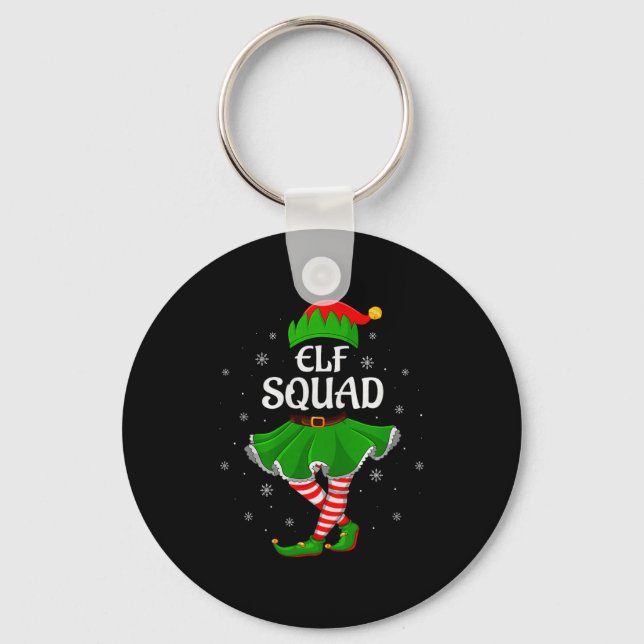 Chaveiro Elf Squad Christmas Matching Family Girls Women El (Frente)
