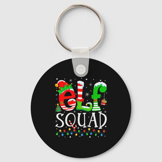 Chaveiro Elf Squad Funny Elf Family Christmas Matching Paja (Frente)