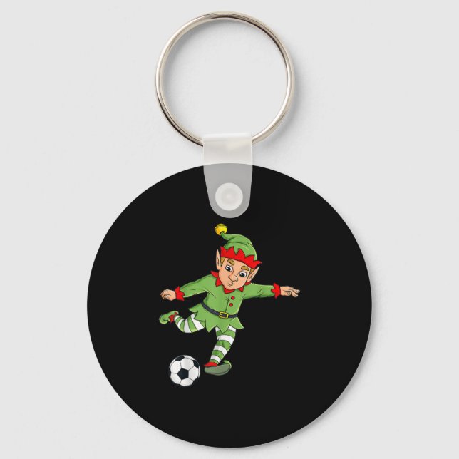 Chaveiro Elfo de Natal Bicking Soccer Ball Meninas Engraçad (Frente)