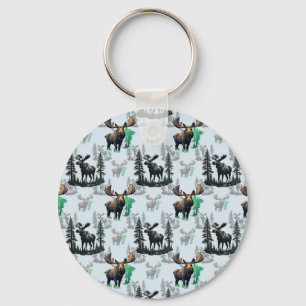 Chaveiro Elk Moose Antlers Deer Pattern Design