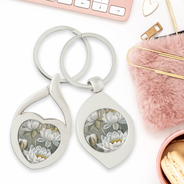 Chaveiro Ellis Rowan White Water Lily Vintage Flowers (Criador carregado)