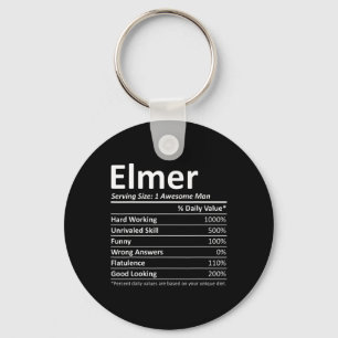 Chaveiro Elmer Nutrition Funny Birthday Nome Personalizado 