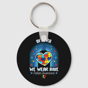 Chaveiro Em abril Vestimos Autismo Azul Que Seja Amável Aut