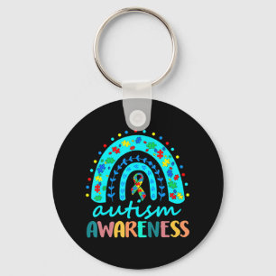 Chaveiro Em abril Vestimos Blue Autism Rainbow Awarness Mon