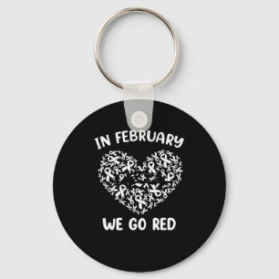 Chaveiro Em Fevereiro Vamos de Vermelho Conscientização Ame