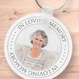 Chaveiro Em Loving Memory Memorial Foto Elegante Simples