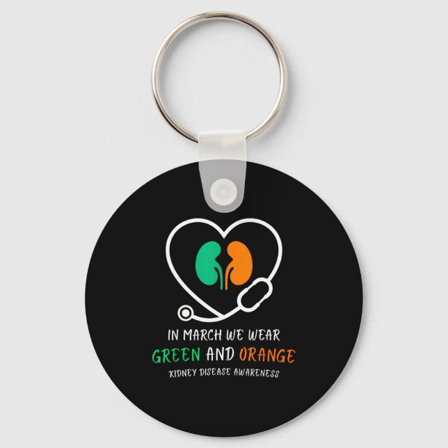 Chaveiro Em março use verde enfermeira de doença renal lara (Frente)