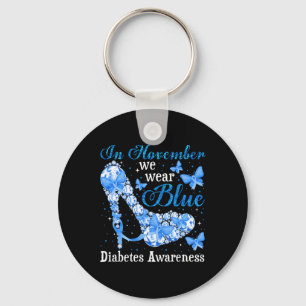 Chaveiro Em novembro Vestimos Borboletas Azuis Diabetes Awa