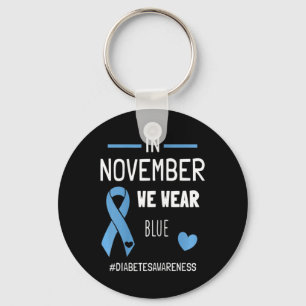 Chaveiro Em novembro Vestimos Diabetes Azul Tipo 1
