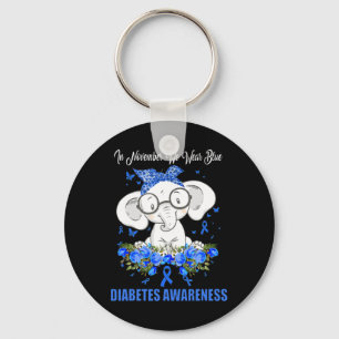 Chaveiro Em novembro Vestimos o Awarene do Diabetes Elefant