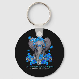 Chaveiro Em novembro Vestimos o Awarene do Diabetes Elefant