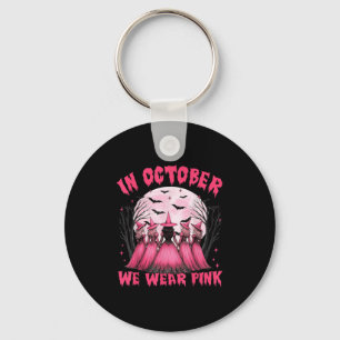 Chaveiro Em Outubro Nós Usamos Rosa Bruxa Halloween Seio Po