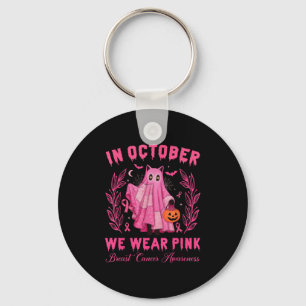 Chaveiro Em Outubro, Usamos Rosa Halloween Gato Preto Fofo