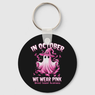 Chaveiro Em outubro use rosa bruxa fantasma câncer de mama