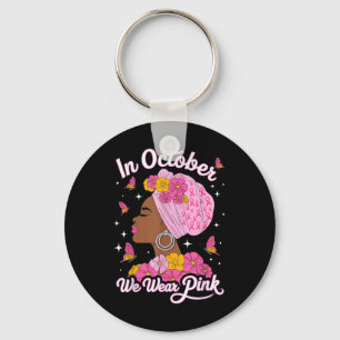 Chaveiro Em outubro, Vestimos Cancer de mama preto-rosa