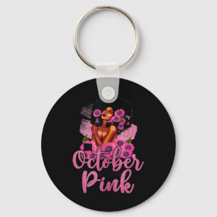 Chaveiro Em outubro, Vestimos Cancer de mama preto-rosa
