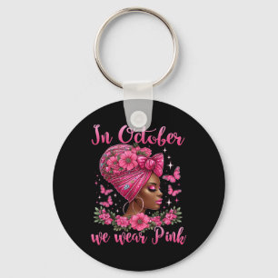 Chaveiro Em outubro, Vestimos Cancer de mama preto-rosa