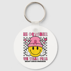 Chaveiro Em outubro Vestimos Fita Rosa Ghost Halloween Bre