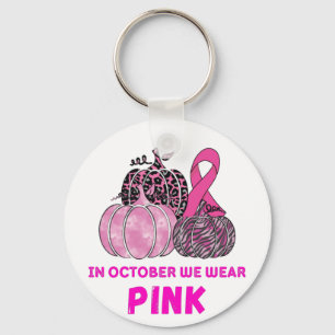 Chaveiro Em outubro Vestimos Pumpkins Rosa