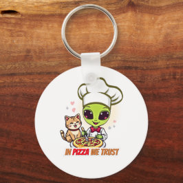 Chaveiro Em Pizza Nós Confiamos Arte de Chef Alienígena