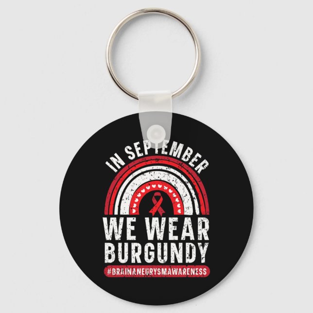 Chaveiro Em setembro, Vestimos Aneurismo Burgundy Brain (Frente)