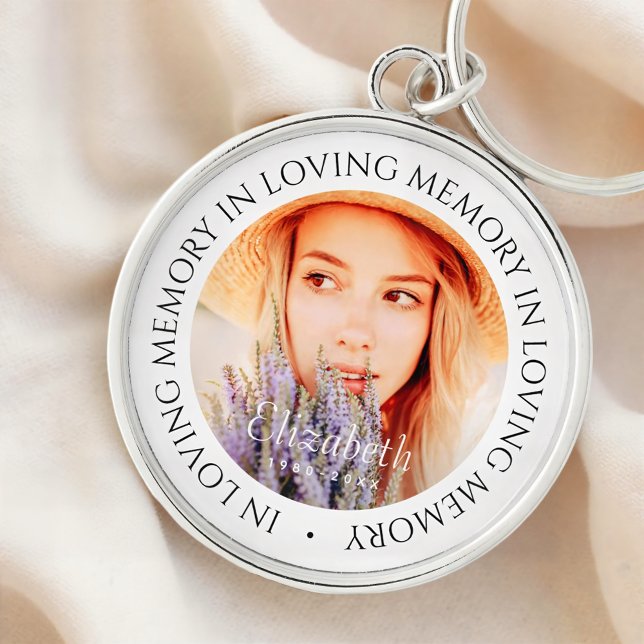 Chaveiro Em uma memória simples Foto personalizada moderna (Criador carregado)