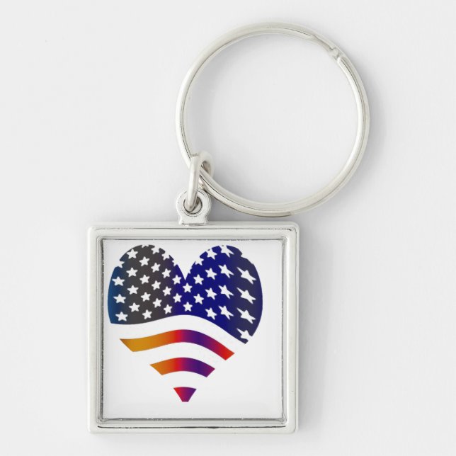 Chaveiro embandeire listras americanas das tropas da honra (Frente)