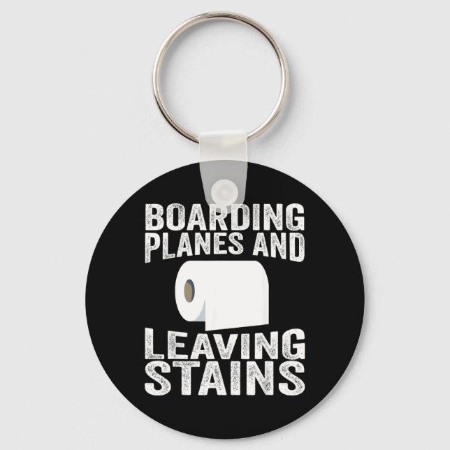 Chaveiro Embarcando em Aviões e Deixando Manchas (Frente)