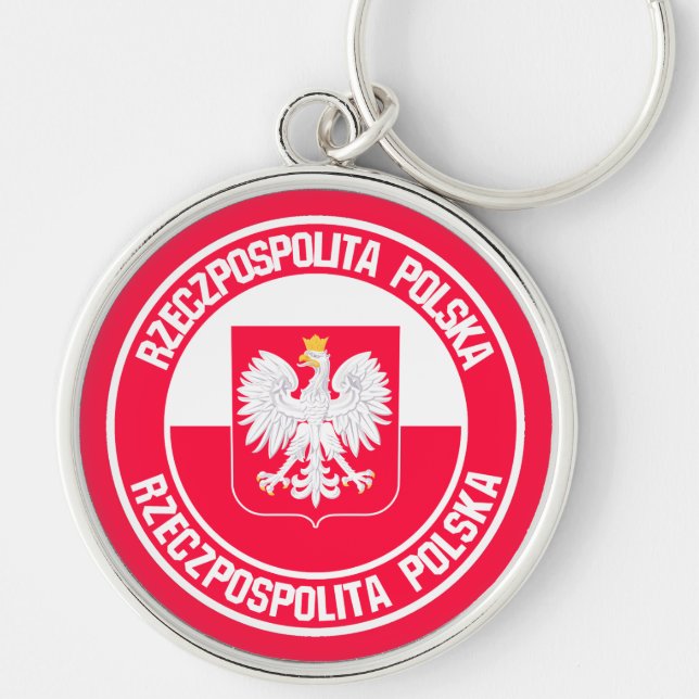 Chaveiro Emblem Polônia Round (Frente)