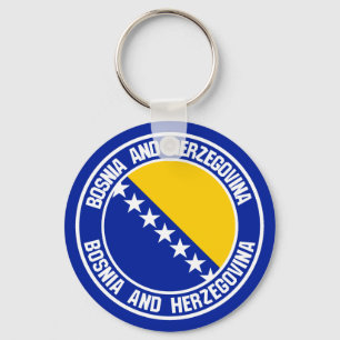 Chaveiro Emblem redonda da Bósnia-Herzegovina
