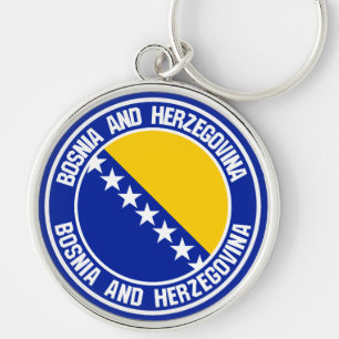 Chaveiro Emblem redonda da Bósnia-Herzegovina