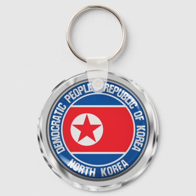 Chaveiro Emblem redonda da Coreia do Norte (Frente)