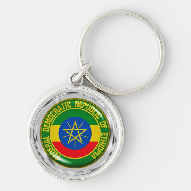 Chaveiro Emblem redonda da Etiópia (Frente)