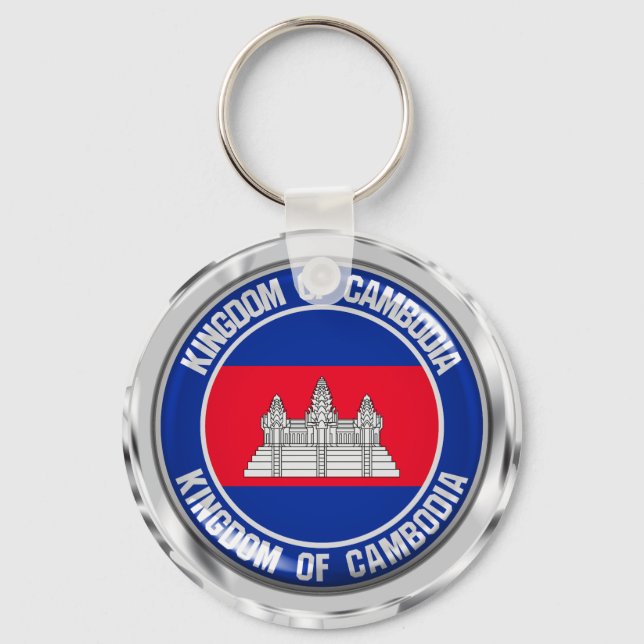 Chaveiro Emblem redonda do Camboja (Frente)