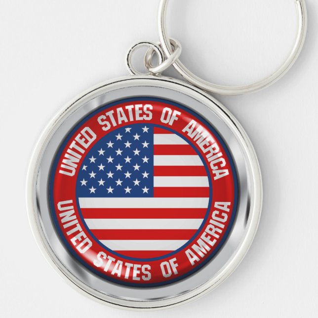 Chaveiro Emblem redonda dos Estados Unidos (Frente)