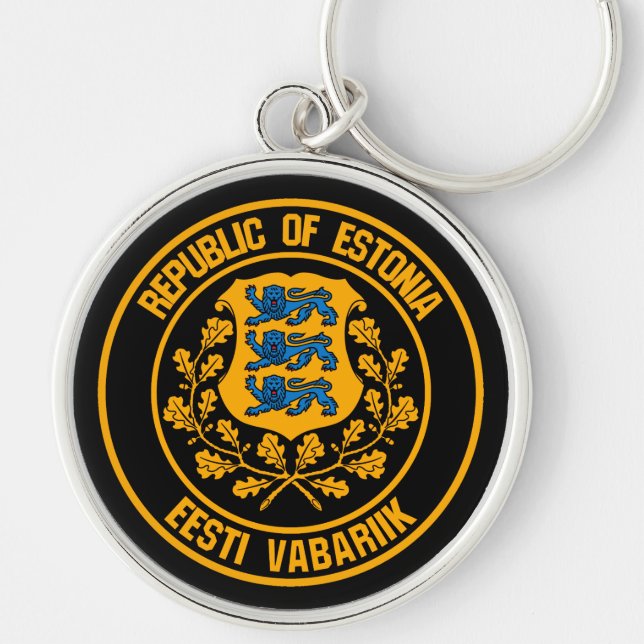 Chaveiro Emblem redonda Estônia (Frente)