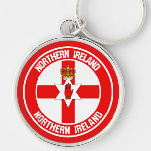 Chaveiro Emblem redonda para a Irlanda do norte