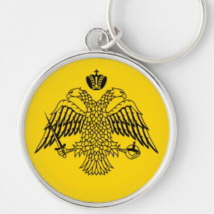 Chaveiro Emblema Bizantino de Águia de Dupla Cabeça