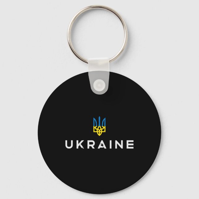 Chaveiro Emblema Brasão da Ucrânia Tridente Ucraniano Tryzu (Frente)