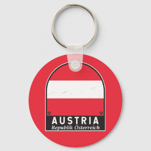 Chaveiro Emblema com pavilhão austríaco: Vintagem em relevo