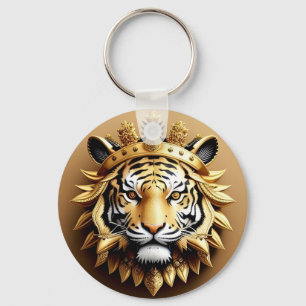 Chaveiro Emblema da Crista do Tigre Dourado