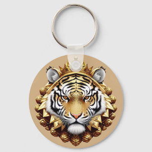 Chaveiro Emblema da Crista do Tigre Dourado