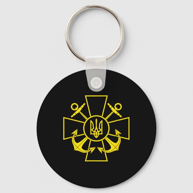 Chaveiro Emblema da Marinha da Ucrânia Forças Armadas da Ma (Frente)