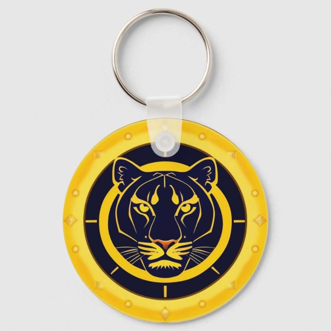 Chaveiro Emblema da Pantera Dourada (Frente)