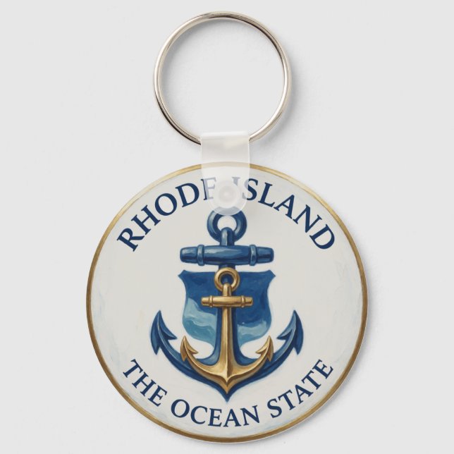Chaveiro Emblema de Âncora de Rhode Island ⚓ (Frente)