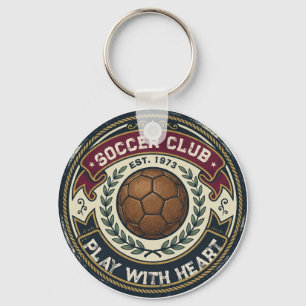 Chaveiro Emblema de Clube de Futebol Distressed Vintage Ret