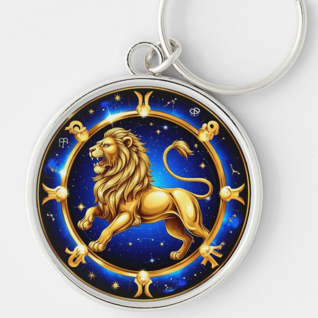 Chaveiro Emblema de Leão do Zodíaco (Frente)